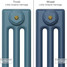 CI-SH-BLUE-017 - Shelbourne Blue 3 Column Victorian Cast Iron Radiator H450mm x W692mm CI-SH-BLUE-017 - Shelbourne Blue 3 Column Victorian Cast Iron Radiator H450mm x W692mm
